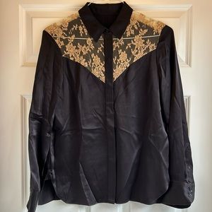 Rag & Bone silk and lace button down